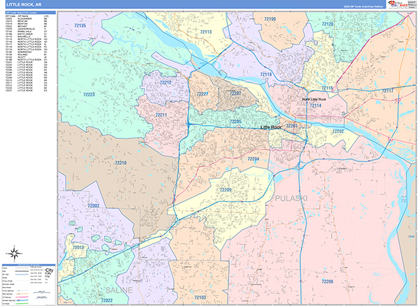 Little Rock Wall Map